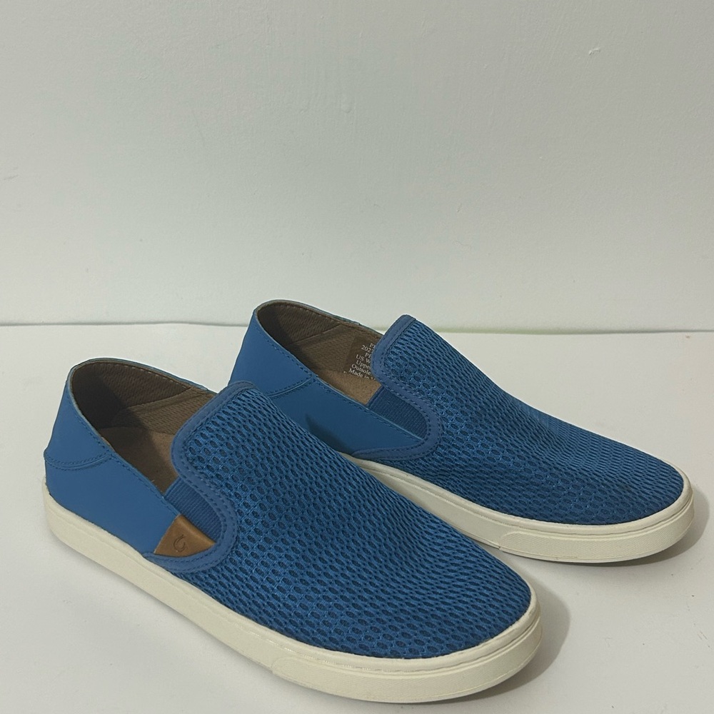 Olukai Pehuea Blue Slip On Casual Comfort Shoes Women’s Sz 6